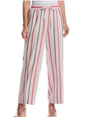Rafaella Linen Blend Pants XL Star White (Striped) NWT Lightweight